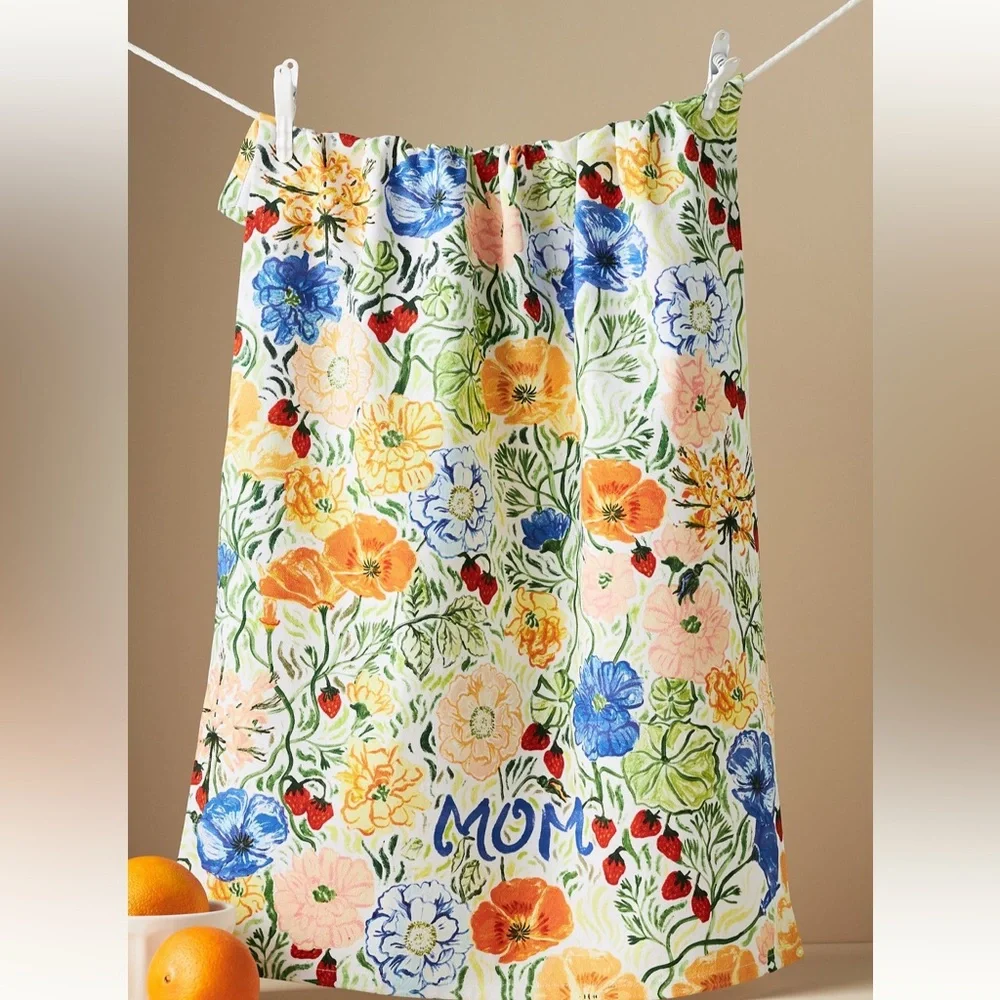 New Anthropologie Floral Mom Dish Towel